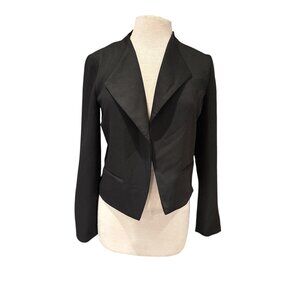 Cartonnier By Anthropologie Womens Black Cropped Blazer Jacket UK10 EU38 Polyest